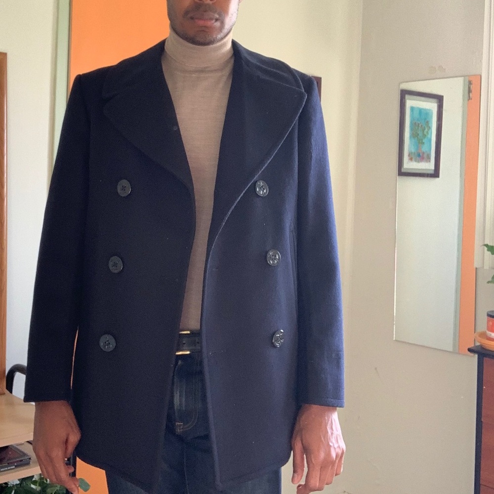 Genuine Navy peacoat. 100%wool.